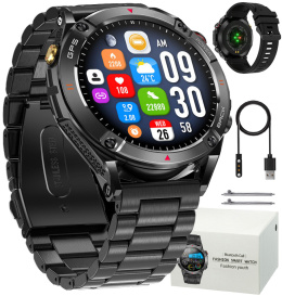 SMARTWATCH Zegarek Męski GPS 650MAH ROZMOWY BAROMETR KOMPAS SATURACJA