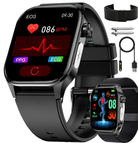 ZEGAREK SMARTWATCH AMOLED EKG POMIAR CUKRU CIŚNIENIE TEMPERATURA