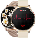 Zegarek Smartwatch Damski EKG Glukoza HRV BMI AMOLED CIŚNIENIOMIERZ ROZMOWY